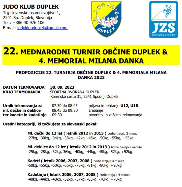 22. mednarodni turnir občine Duplek - duplek.si